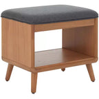 Banc à étagères ouvertes avec coussin