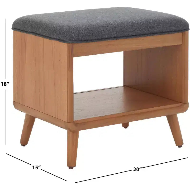 Banc à étagères ouvertes avec coussin