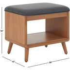 Banc à étagères ouvertes avec coussin