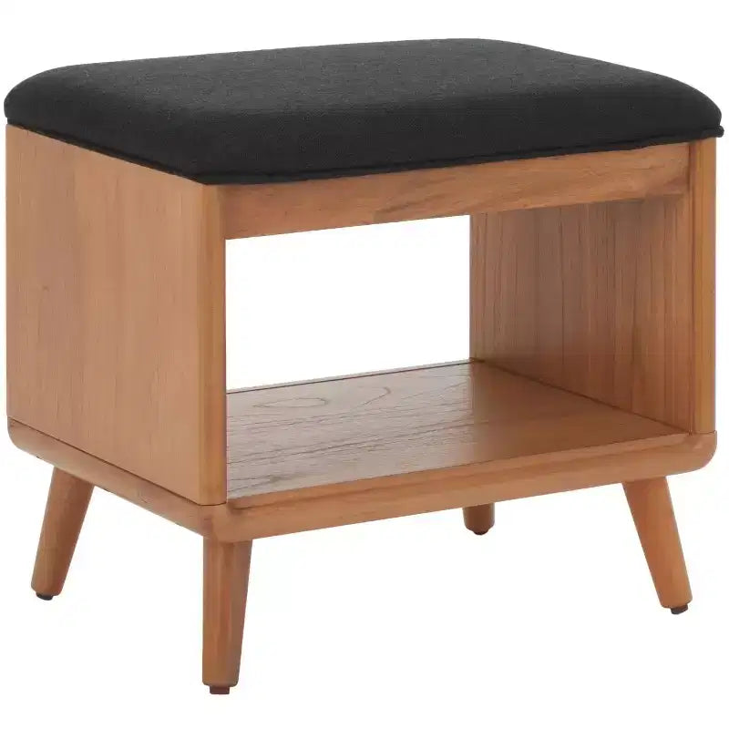 Banc à étagères ouvertes avec coussin