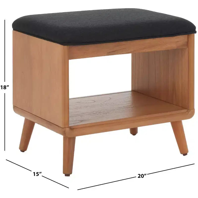 Banc à étagères ouvertes avec coussin