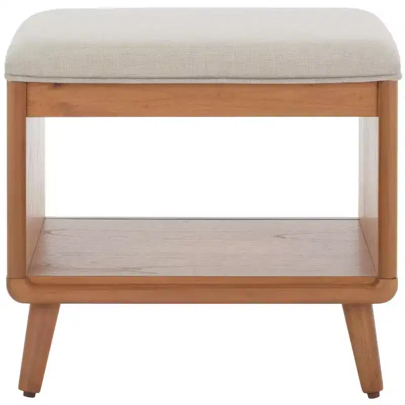Banc à étagères ouvertes avec coussin
