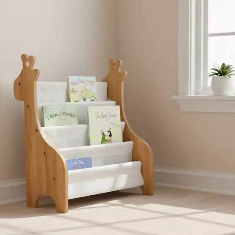 Étagère de rangement 4 niveaux pour livres d'enfants
