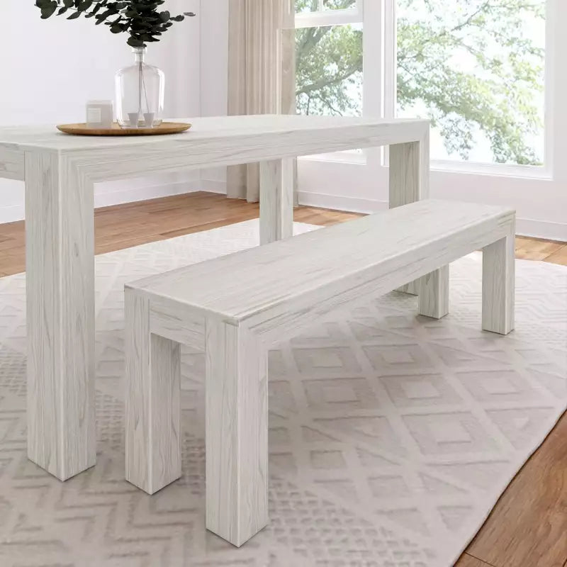 Banc de salle à manger moderne, banc en bois massif pour table à manger, 60, brossé pécano