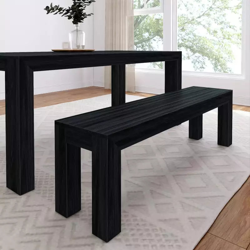 Banc de salle à manger moderne, banc en bois massif pour table à manger, 60, brossé pécano